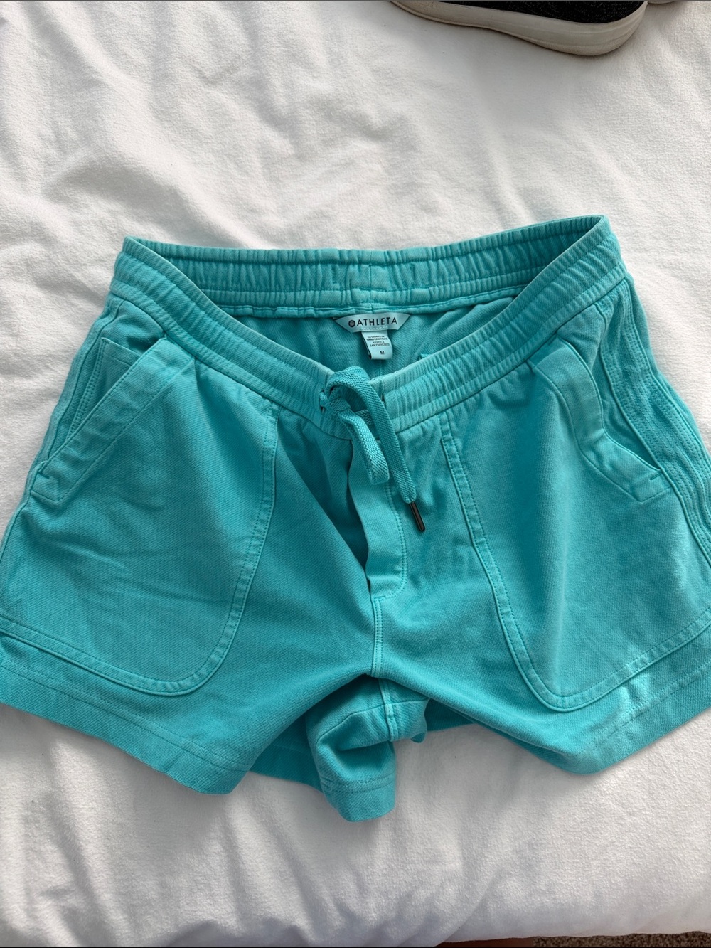 Athleta Balance Teal Drawstring Shorts
